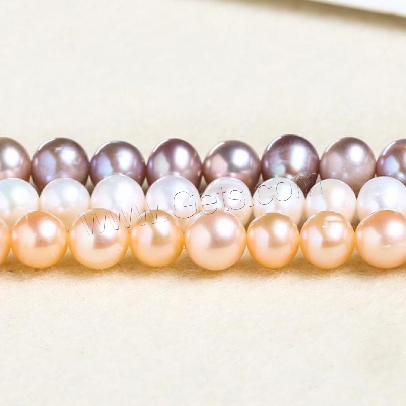 Round Cultured Freshwater Pearl Beads, polished, different size for choice, more colors for choice, Grade AAA, Length:Approx 14.96 Inch, Sold By Strand