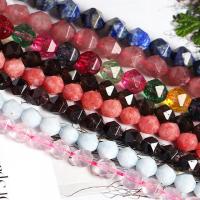 Gemischte Farbe Quarz Perlen, Natürlicher Quarz, Rhombus, poliert, verschiedene Größen vorhanden, keine, Länge:ca. 13.38 ZollInch, verkauft von Strang
