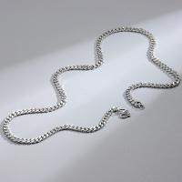 Стерлингового серебра ювелирные изделия цепь, 925 пробы, покрытый платиной, боком цепи & различной длины для выбора & Мужская, продается PC