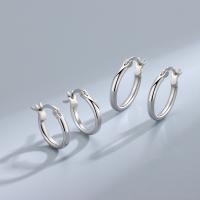 Sterling Silber Hoop Ohrringe, 925er Sterling Silber, platiniert, verschiedene Größen vorhanden & für Frau, verkauft von Paar