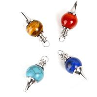 Gemstone Jewelry Pendant, with Stainless Steel 18mm 