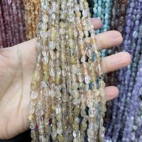 Gemischte Farbe Quarz Perlen, Naturstein, Unregelmäßige, DIY, keine, 6x8mm, Länge:38 cm, verkauft von Strang
