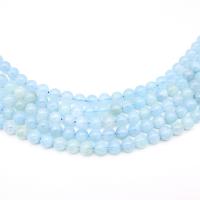 Aquamarin Perlen, rund, poliert, DIY, blau, Länge:38 cm, verkauft von Strang