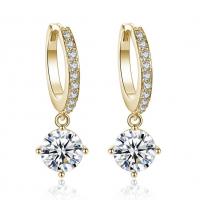 Cubic Zirconia Micro Pave Brass Earring, plated, fashion jewelry & for woman & with cubic zirconia 6.5mm 