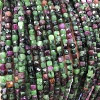 Perles en rouge vert, Pierre naturelle, cube, DIY & facettes, couleurs mélangées Environ 15 pouce, Vendu par brin