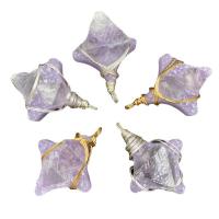 Amethyst Pendant February Birthstone , with Brass, irregular, plated, Unisex, purple, 42-46mmx32-36mm 