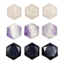 Gemstone Jewelry Pendant, Natural Stone, Hexagram & Unisex & faceted 