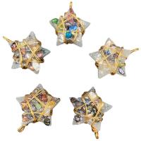 Resin Brass Pendants, with pearl & Brass, Star, plated, Unisex 