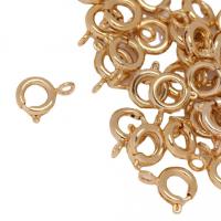 Латунные Спринг-Застежки, Латунь, плакирован золотом, ювелирные изделия моды, Золотой, 6mm, продается PC