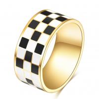 Titanium Steel Finger Ring, plated, fashion jewelry & enamel 10mm 
