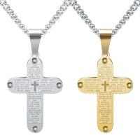 Titanium Steel Jewelry Necklace, Cross, plated, fashion jewelry .6 Inch 