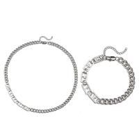Titanio conjunto de joyas de acero, Partículas de acero, pulido, para mujer, color original, Vendido por UD