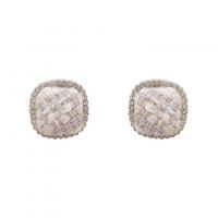 Cubic Zirconia Micro Pave Brass Earring, with Cloth, real gold plated, micro pave cubic zirconia & for woman 