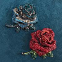 Bijoux broche en Zinc alliage , alliage de zinc, Rose, Placage, unisexe & avec strass, plus de couleurs à choisir Vendu par PC