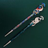 Hair Stick, Zinc Alloy, with Crystal, plated, vintage & for woman 170mm 