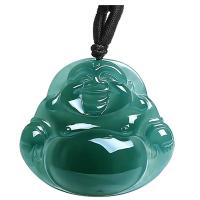 Jadeite Pendant, Buddha, Carved, green 
