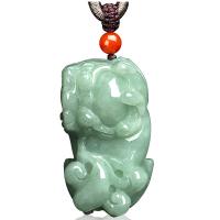 Jadeite Pendant, Fabulous Wild Beast, Carved, light green 