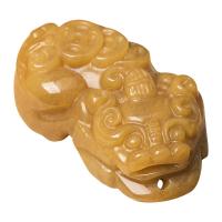 Lighter Imperial Jade Pendant, Carved, yellow 