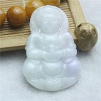 Jadeite Pendant, Guanyin, Carved, pea green 