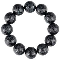Jadeite Bracelet, Carved, Unisex, black, 18mm Approx 7.5 Inch 