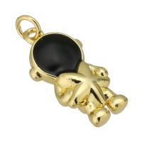 Enamel Brass Pendants, Astronaut, fashion jewelry & DIY & Unisex, Crystal Gold 