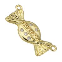 Rhinestone Brass Pendants, fashion jewelry & DIY & for woman & with rhinestone, golden 