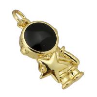 Enamel Brass Pendants, Astronaut, fashion jewelry & DIY & Unisex, golden 
