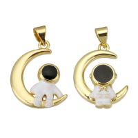 Enamel Brass Pendants, Astronaut, fashion jewelry & DIY & Unisex golden 