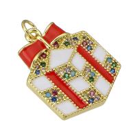 Enamel Brass Pendants, fashion jewelry & DIY & Unisex & with rhinestone, multi-colored 