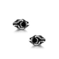 Titanium Steel Stud Earring, fashion jewelry & micro pave cubic zirconia & blacken, original color 