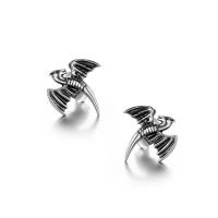Titanium Steel Stud Earring, silver color plated, fashion jewelry & blacken, silver color 