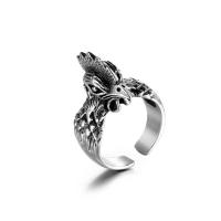 Titanium Steel Cuff Finger Ring, silver color plated, fashion jewelry & blacken, silver color 