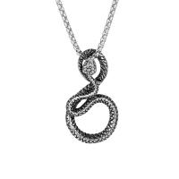 Titanium Steel Pendants, Snake, silver color plated, fashion jewelry & blacken, silver color, 25.9mm,46mm,16.8mm 