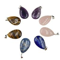 Pendentif bijoux de pierre gemme, Pierre naturelle, larme, différents matériaux pour le choix & unisexe, plus de couleurs à choisir Vendu par PC