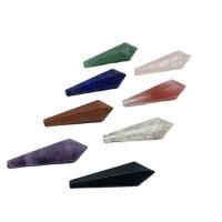 Pendentif bijoux de pierre gemme, Pierre naturelle, Conique, différents matériaux pour le choix & unisexe, plus de couleurs à choisir, 44-45mmx14-15mm, Vendu par PC