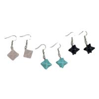 Gemstone Drop Earring, Natural Stone, iron earring hook, platinum color plated 