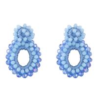 Crystal Drop Earring, with Polyester & Brass, fashion jewelry 