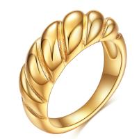 Titanium Steel Finger Ring, gold color plated & for woman, 8mm, US Ring 