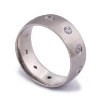 Anilo de dedo de acero inoxidable, unisexo & diverso tamaño para la opción & con diamantes de imitación, 8mm, tamaño:6-10, Vendido por UD