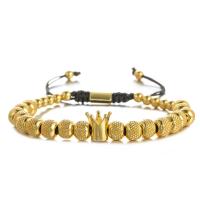 Brass Bracelets, Crown, plated, Unisex 15mm Approx 6.3-10.6 Inch 