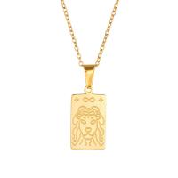 Stainless Steel Necklace, with 1.96inch extender chain, Rectangle, gold color plated, oval chain & for woman, 30mm Approx 15.7 Inch 
