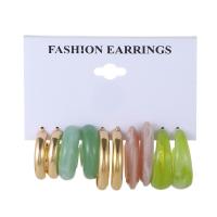 Acrylic Stud Earring Set, with Zinc Alloy & for woman, 26mm, 32mm 
