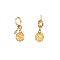 Asymmetric Earrings, Zinc Alloy, gold color plated, fashion jewelry & for woman 