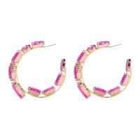 Zinc Alloy Rhinestone Drop Earring, gold color plated, for woman & with rhinestone 