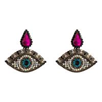 Zinc Alloy Rhinestone Drop Earring, with acrylic rhinestone, Eye, plated, for woman 