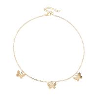 Zinc Alloy Necklace, with 1.97inch extender chain, Butterfly, plated, cross chain & for woman Approx 15.91 Inch 
