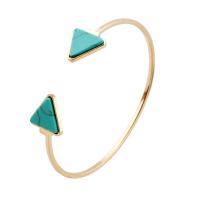Zinc Alloy Cuff Bangle, with turquoise, plated, for woman Inner Approx 65mm 