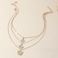 Rhinestone Zinc Alloy Necklace, with 1.97inch extender chain & for woman & with rhinestone Approx 15.87 Inch 