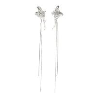 Earring Cuff and Wraps, Zinc Alloy, platinum color plated, for woman & with rhinestone 
