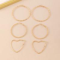Zinc Alloy Earring Set, gold color plated, three pieces & for woman 